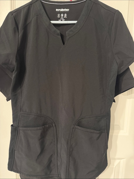 Scrubstar Tops - Scrubstar Black V-Neck Medical Scrub Top Set 2 Women’s XS Extra Small pockets
